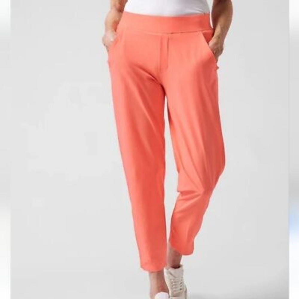 Athleta Brooklyn Ankle Pant Coral Pink Stretch Travel Pants Size 6 - Picture 5 of 11